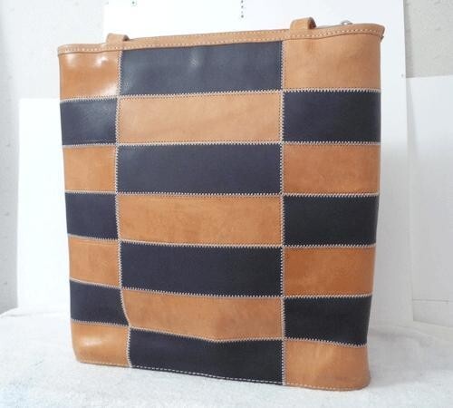 BREE Patchwork Schultertasche Tasche Handtasche Leder braun x schwarz gebraucht guter Zustand - Bild 2 von 4