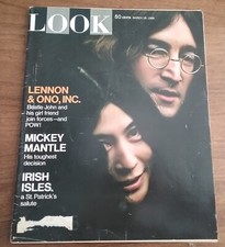 VTG Look Magazine March 18 1969 Vol 33 #6 John Lennon and Yoko Ono Mickey Mantle