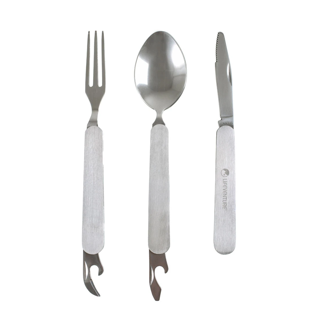 Lifeventure Stainless Steel Folding Compact Camping Cutlery Set eBay