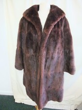 Ladies Fur Coat Griffin & Spalding, Bust 40-42", Length 40", Brown, Vintage 2426