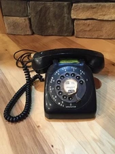 GTE Automatic Electric Telephone Black Monophone Desk Phone Rotary Dial Vintage