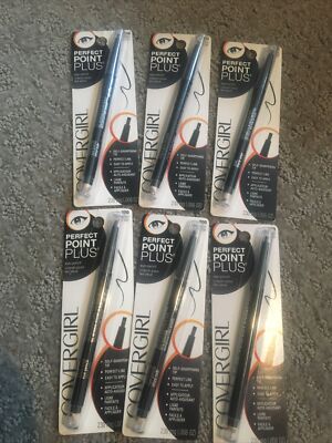 6 Perfect Point Plus Covergirl #200 Black Onyx Eye Pencil New!!