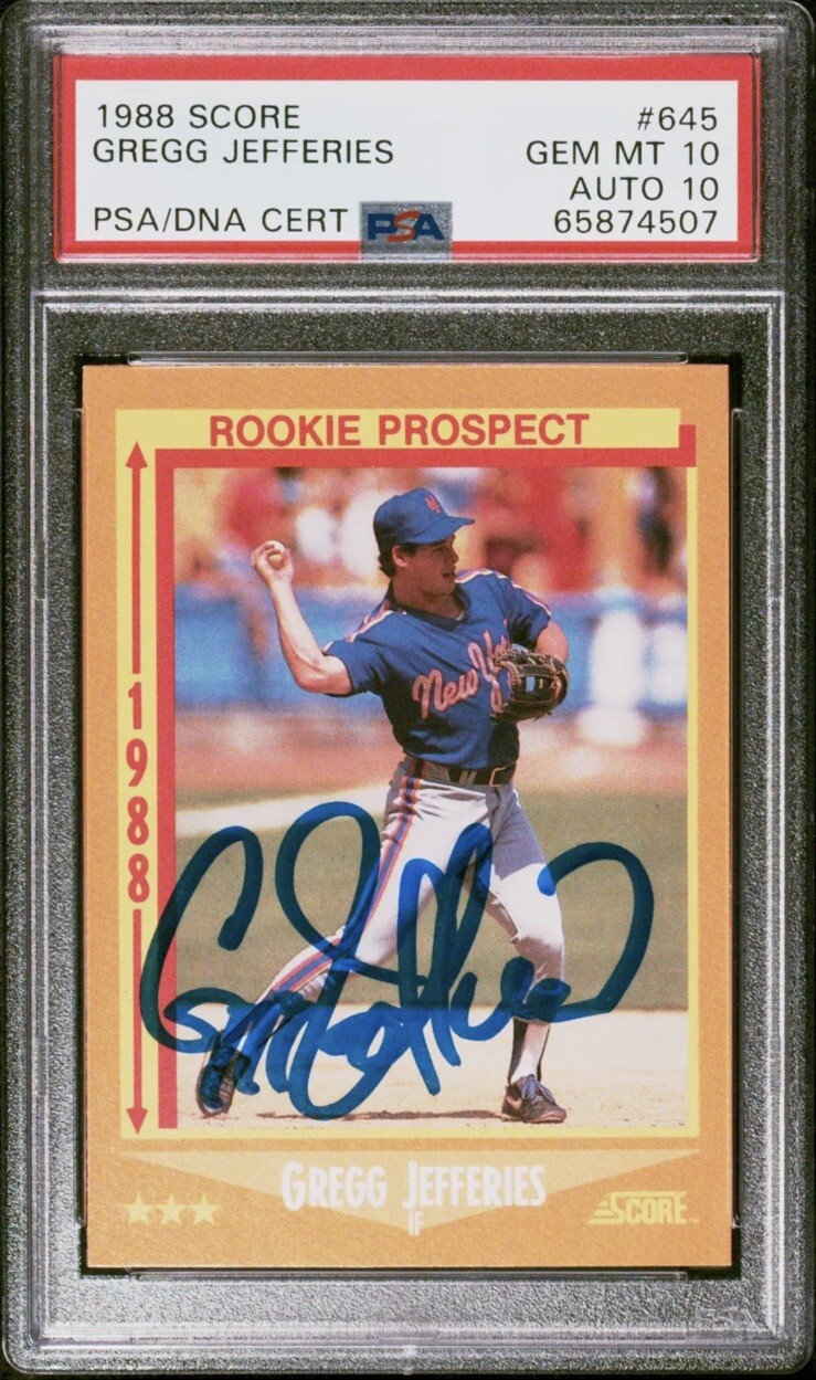 1988 SCORE ROOKIE PROSPECTS GREGG JEFFERIES PSA 10 Auto 10 ULTRA RARE POP 6
