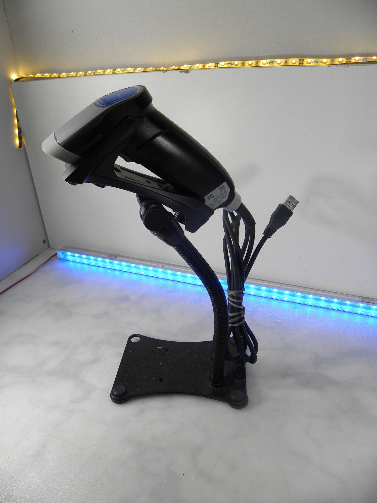 11789 Opticon OPR-3201Z Laser HandHeld Barcode Scanner with Stand Black USB #44