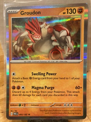 GROUDON POKÉMON PARADOX RIFT HOLO TCG 093/182 HP 130 | eBay