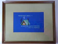 Vintage Camper Cross Stitch Camping Moon Remember When a Camper was a Person