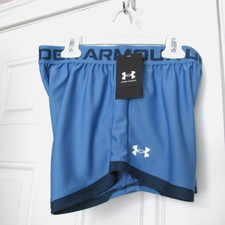 NEW GIRLS UNDER ARMOUR PLAY UP 2.0 SHORTS YOUTH LARGE YL YLG BLUE