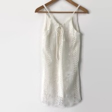 Astr The Label Dress Womens Small  White Mini Sleeveless Shift Lace Boho
