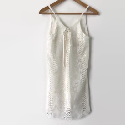 Astr The Label Dress Womens Small White Mini Sleeveless Shift Lace Boho |  eBay