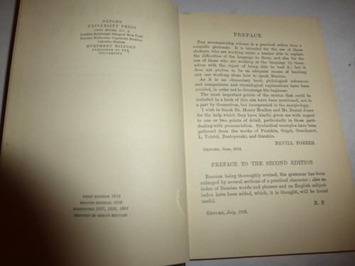 Russian Grammar - Nevill Forbes (1938, Hardcover, 2nd Edition, 4th Printing) 139 - Picture 6 of 8