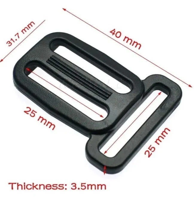 25mm 3 Way Tri Glide Buckle & Side Loop Chest Strap Adjuster Webbing 25mm 3 Way Tri Glide Buckle & Side Loop Chest Strap Adjuster Webbing