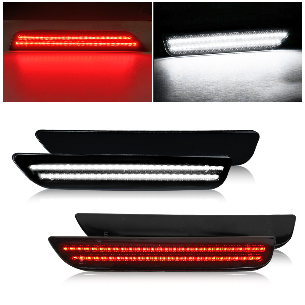 For Ford Mustang 2010-2014 Smoked Lens Front & Rear LED Side Marker Lights 4PCS