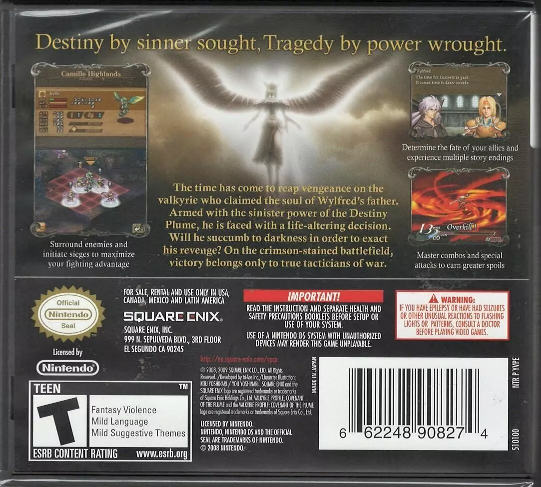 Valkyrie Profile: Covenant of the Plume NDS (Brand New Factory Sealed US Version