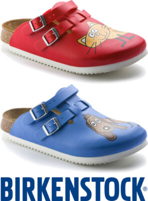 Birkenstock Sandale Kay Birko Flor Superlaufsohle rot blau schmal oder breit