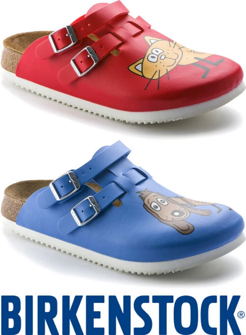 Sandales Birkenstock Kay Birko Flor Superlaufsohle Rouge Bleu Étroit Ou Large - Photo 1/1