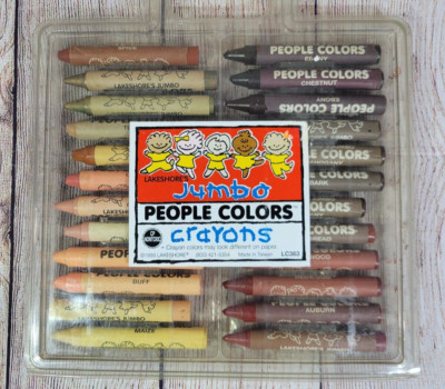 Lakeshore Learning Jumbo People Colors Color 24 Crayons-Preowned-  EUC