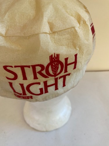 Vtg 70's 80's ~ Stroh's Beer ~ Painters Hat Trucker Cap ONE SIZE Hair Metal - Picture 5 of 9