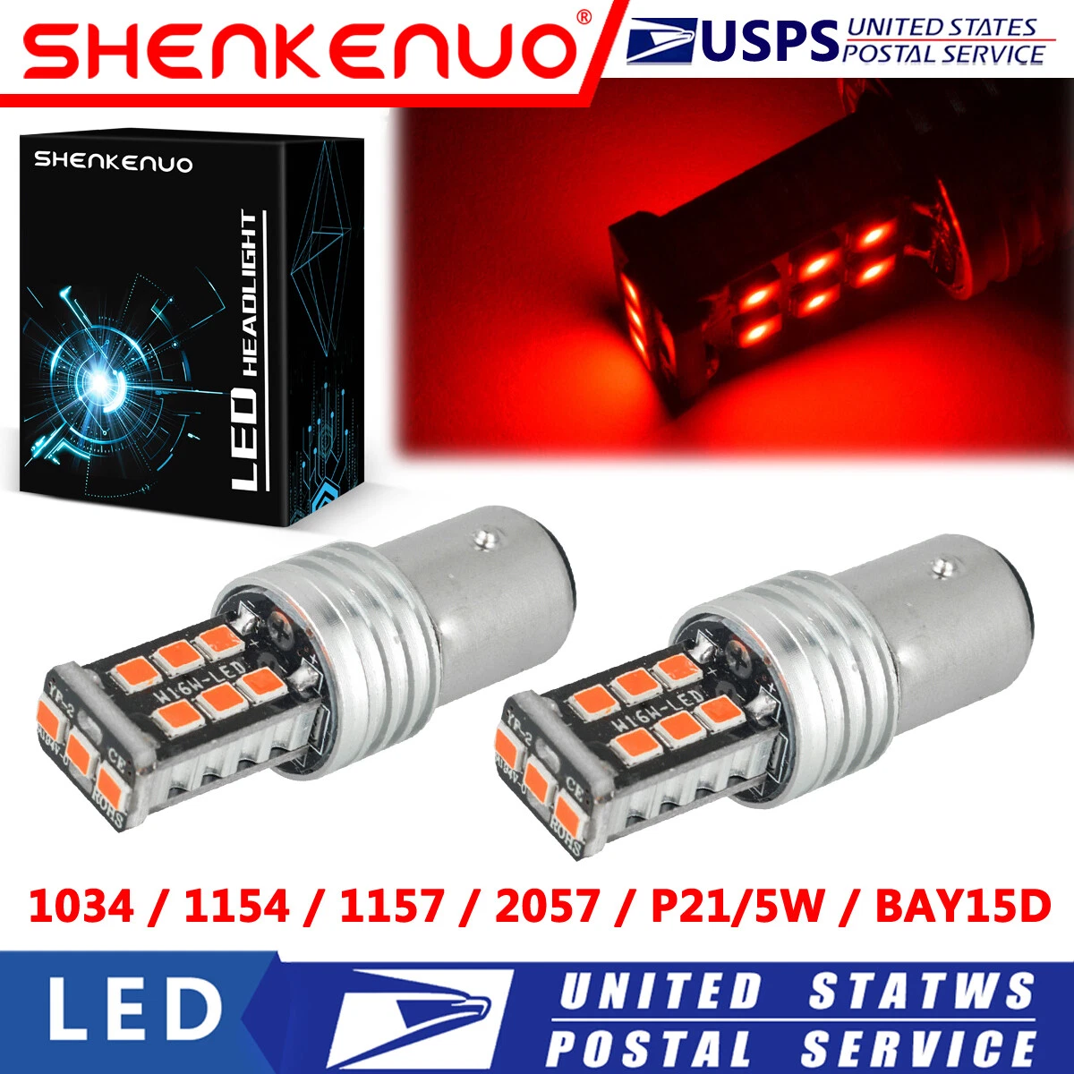 For Kawasaki Ninja EX300 ZX600 2X P21/5W 1157 LED Tail Stop Brake