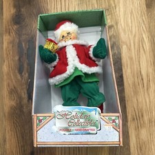 Holiday Collectibles Posable Hand Crafter North Pole Mrs Claus Vintage Skates