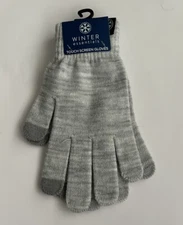 New Winter Essentials Touch Screen Grey Gray Gloves One Size Unisex Texting
