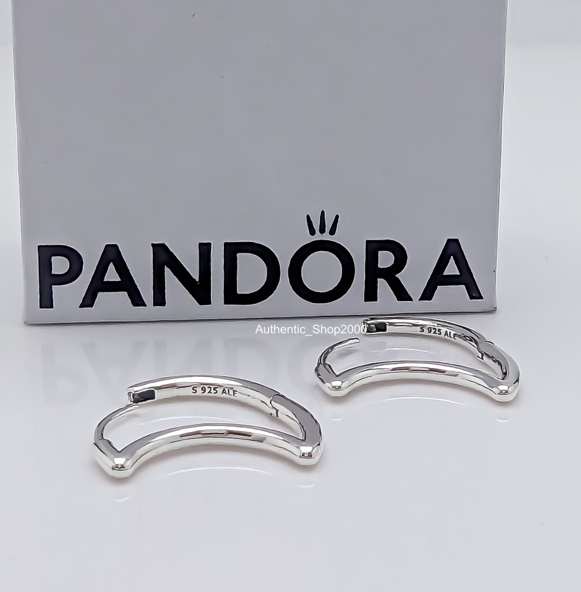 NEW 100% Authentic PANDORA 925 Silver Crescent Moon Hoop Earrings 292989C00 NEW 100% Authentic PANDORA 925 Silver Crescent Moon Hoop Earrings 292989C00