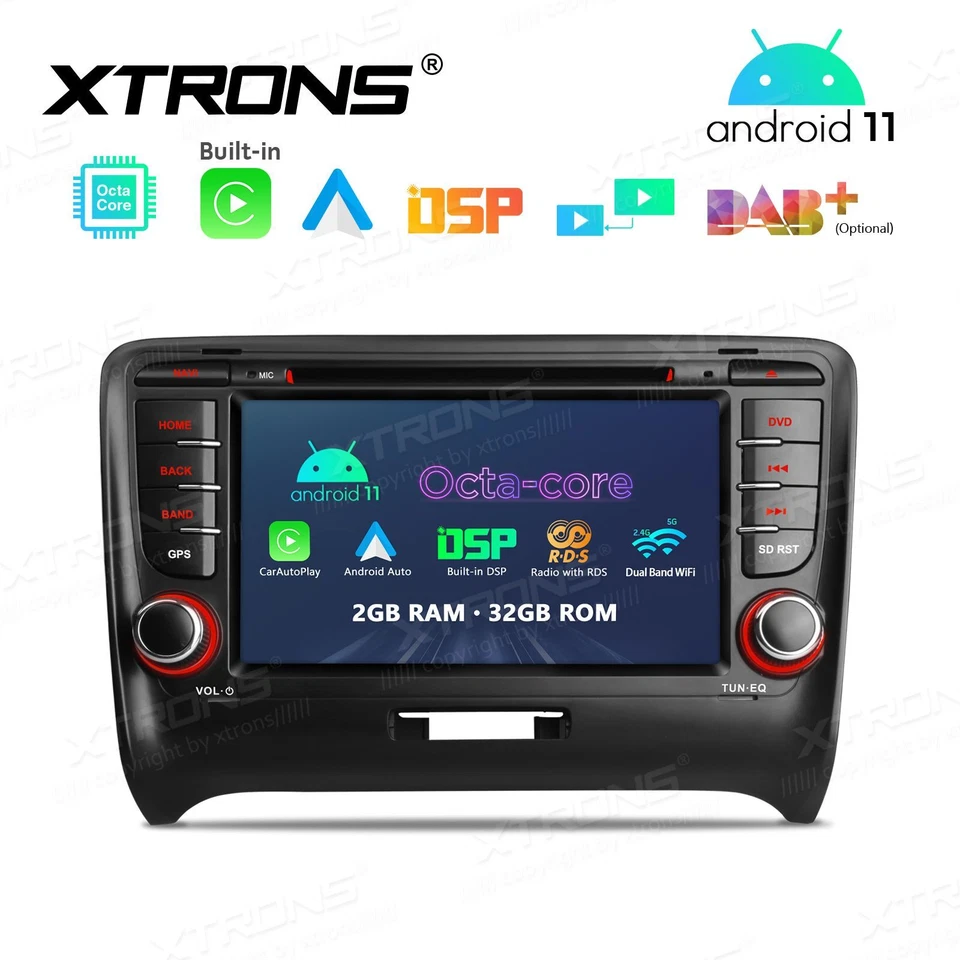 AUTORADIO ANDROID 11 STEREO AUTO 7" AUDI TT MK2 8J 2006-2012 NAVI WIFI CARPLAY - Immagine 3 di 4