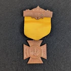 Antique 1883 Woman's Relief Corp AID Membership Badge Medal with Yellow Ribbon
