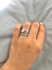 Rose And Leaf Platinum Diamond Engagement Ring. £6999 Over 1 Carat Of Diamonds 7