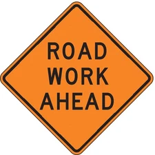 LYLE W20-1D-30HA Road Work Ahead Traffic Sign,30" x 30" 3ZTL4