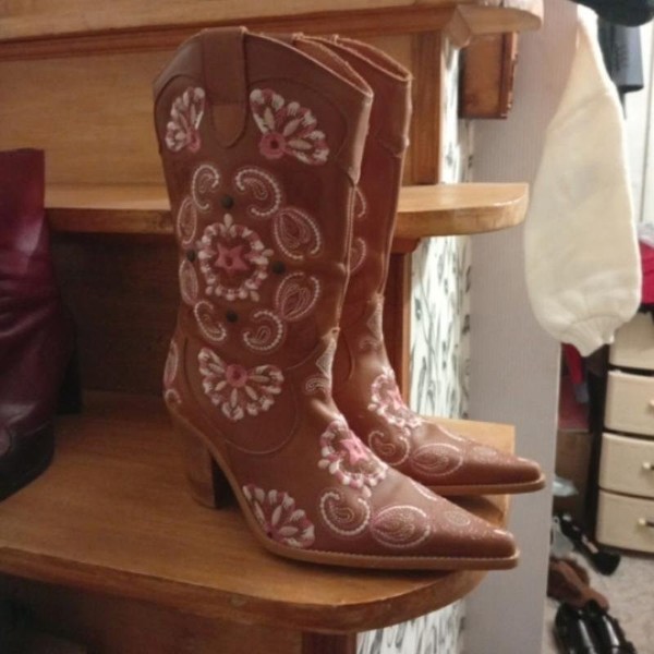 Women Karen Millen Boots Coral Leather 38