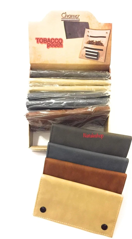 CAMPIONE Porta Tabacco in Pelle, Beige - Immagine 2 di 4