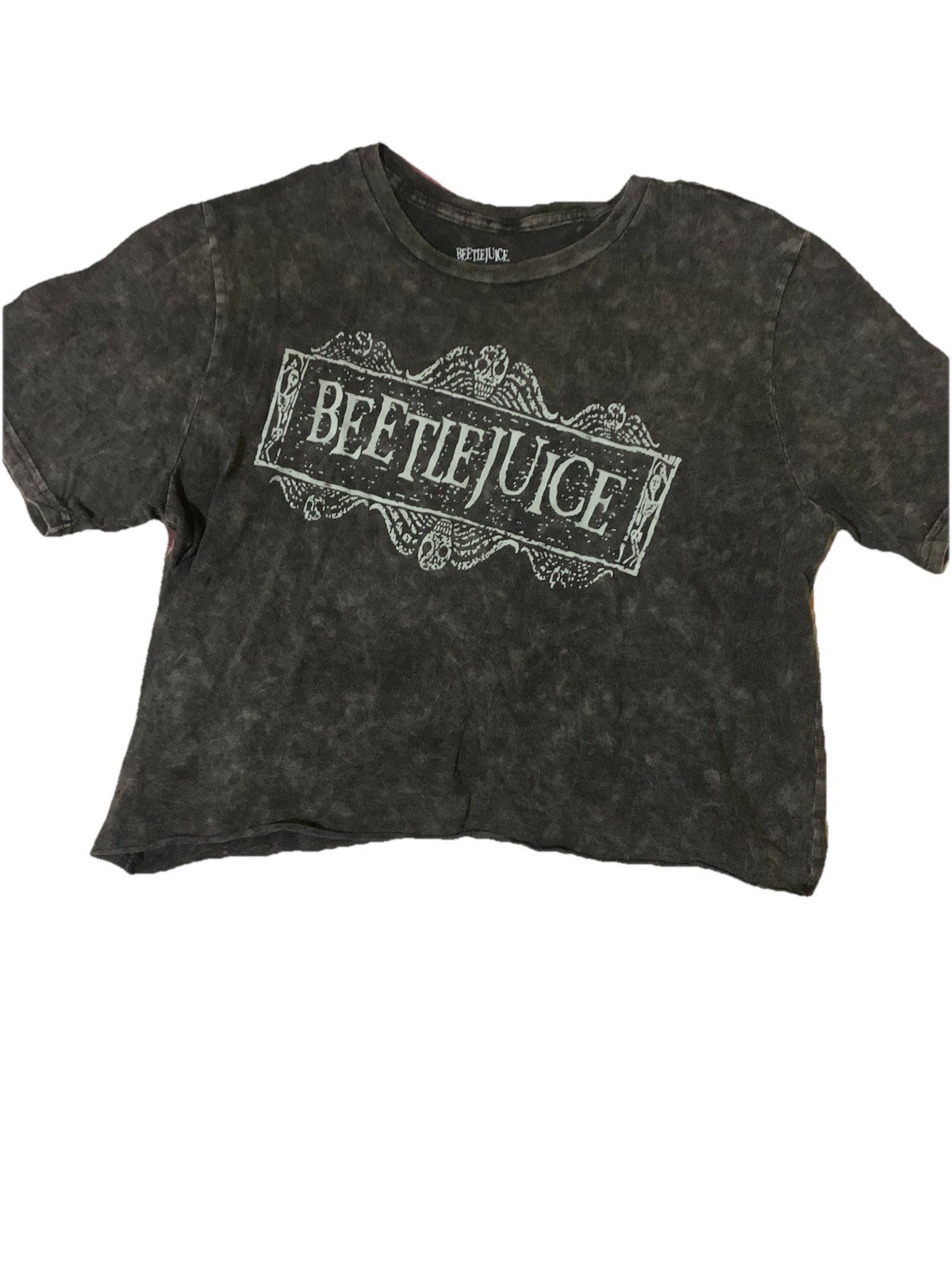 Beetlejuice Black Graphic Cropped T-Shirt Women's XL Movie Character
