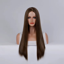 Long Straight Cosplay Wig with Middle Part Woman Anime Ombre Hallowmas Lolita Sy