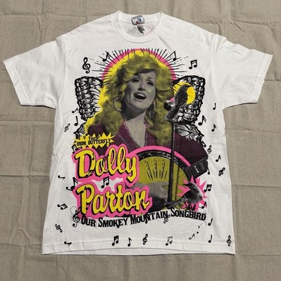 Backstock CO Dolly Parton NEW Large L Jolene Music Band AOP Vintage Theme Tee T