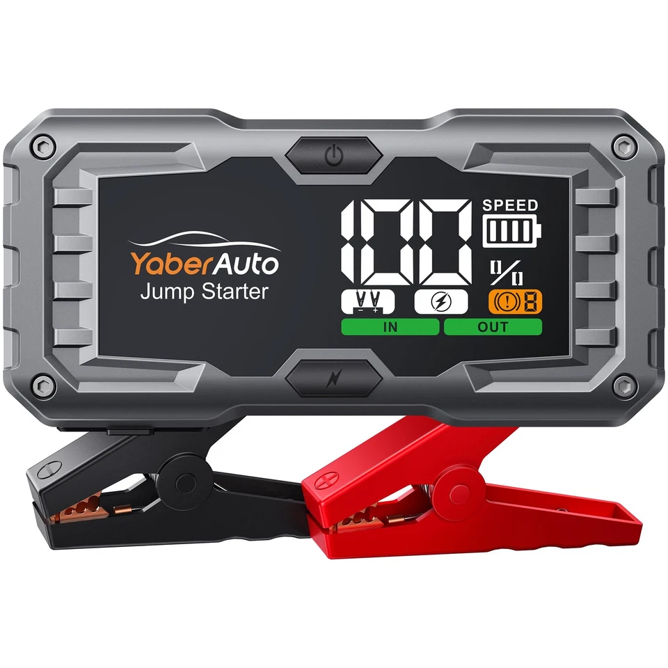 YABERAUTO Avviatore Batteria Auto 6000A Avviatore Emergenza per Auto (10.0L Gas/9.0L