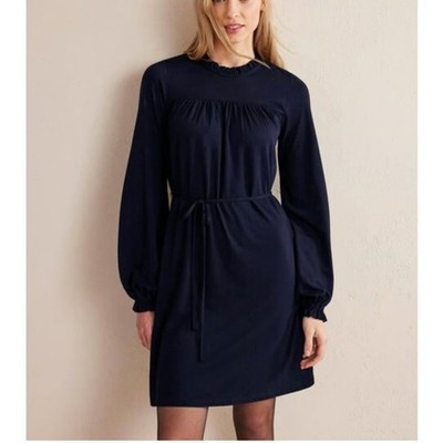 Boden - Easy Yoke Mini Jersey Dress - Kleid Stretch Navy - NEU UK 16 EU 44