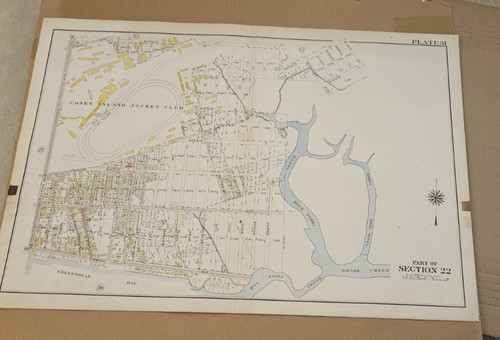 Two 1899/1907 Hand-Colored New York City NYC Maps, Morris Park, Coney Island