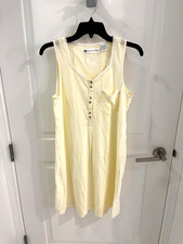 NWOT Eileen West Sleeveless Cotton Yellow Nightgown SMALL S