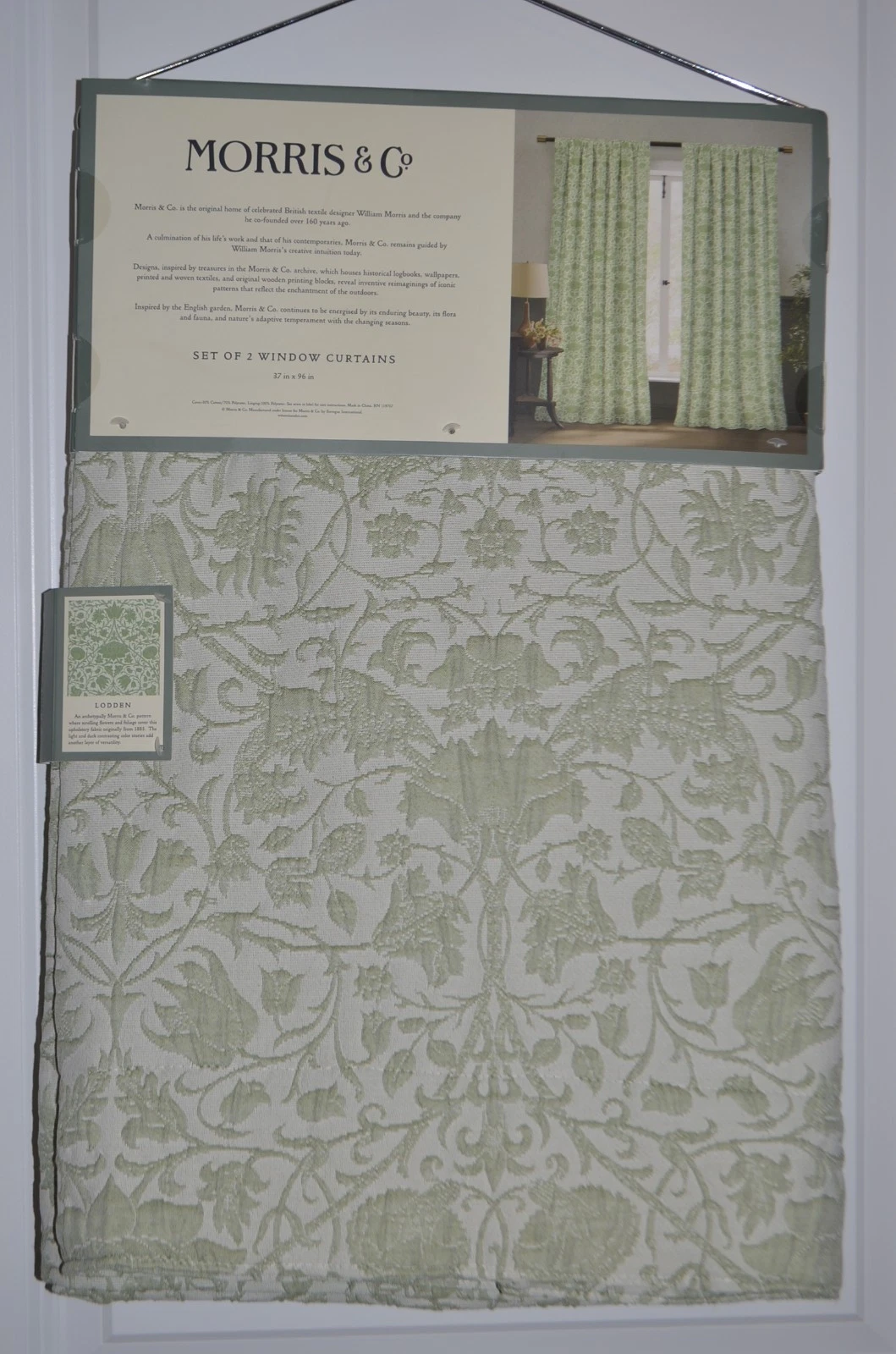 Morris & Co Lodden (2) Green Floral Rod Back Tap Window Curtain 96” Brand new
Opens in a new window