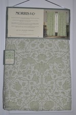 Morris  Co Lodden 2 Green Floral Rod Back Tap Window Curtain 96  Brand new