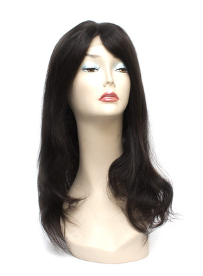 Nioumee Long NC4 18'' Brazilian Human Hair Lace Front Wig #2 Medium Brown