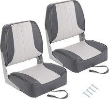2Pack Folding Captain Boat Seat Comfortable Fishing Seat Low Back Boat Seat Grey