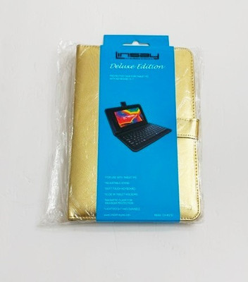 Linsay Deluxe Edition Protective Case For Tablet PC w/ Keyboard 10.1'' Gold