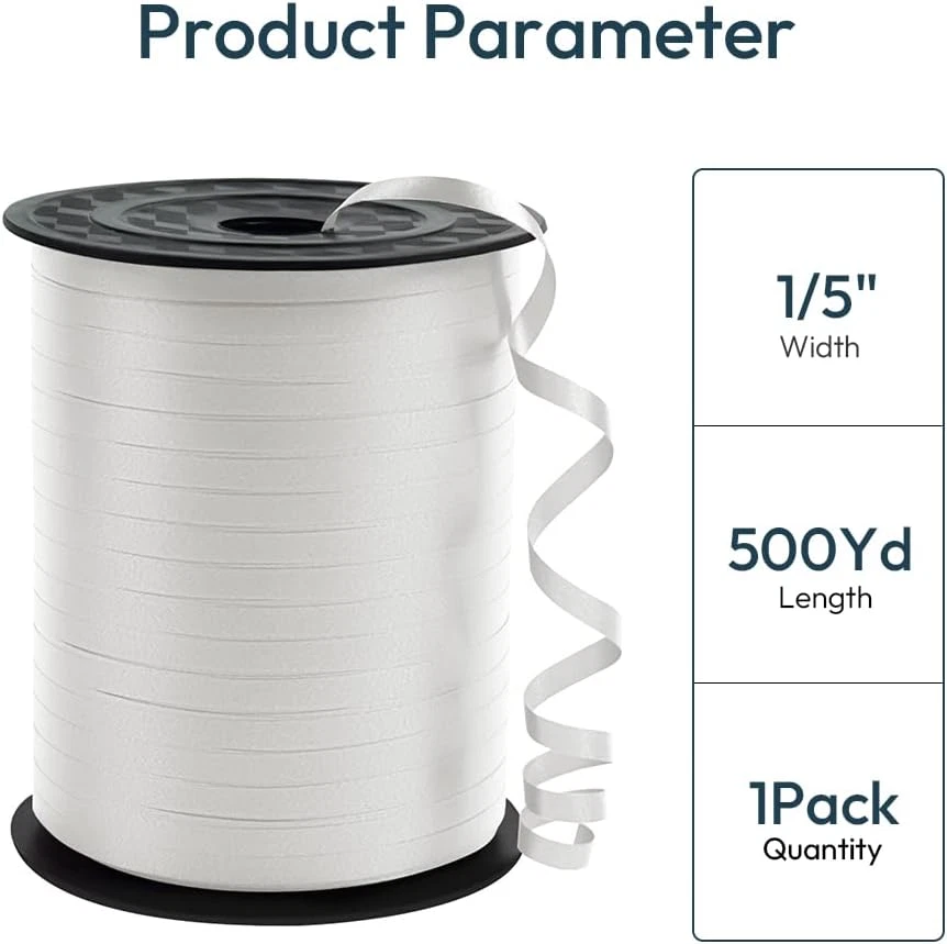 Cinta rizadora blanca premium, 1/5" de ancho X 500 yardas cintas rizadoras de Navidad para Foto 2 de 4