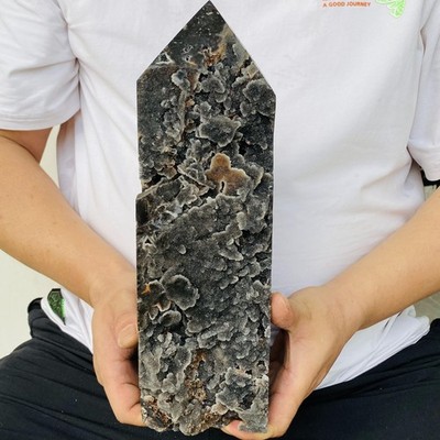 Natural Sphalerite ore Quartz Obelisk Quartz Crystal Reiki Healing 4920g
