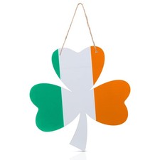 St Patricks Day Door Decorations Hanging Shamrock Door Sign Wooden Clover Doo...