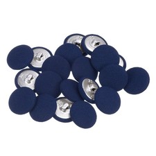 20pcs Fabric Cloth Covered Button 20mm Metal Round Sewing Buttons, Navy Blue
