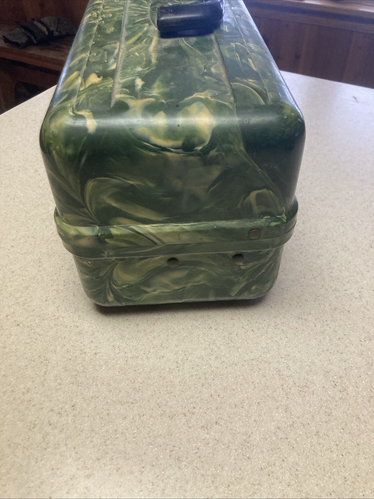 VINTAGE PLANO PLAS-TAK 4200 MARBLED PLASTIC TACKLE BOX 2 TRAY