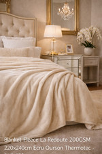 Blanket Fleece La Redoute 200GSM 220x240cm Ecru Ourson Thermotec RRP£75