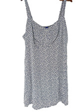 Old Navy Dress 2X Blue White Floral Sleeveless Sundress Rayon cottagecore boho
